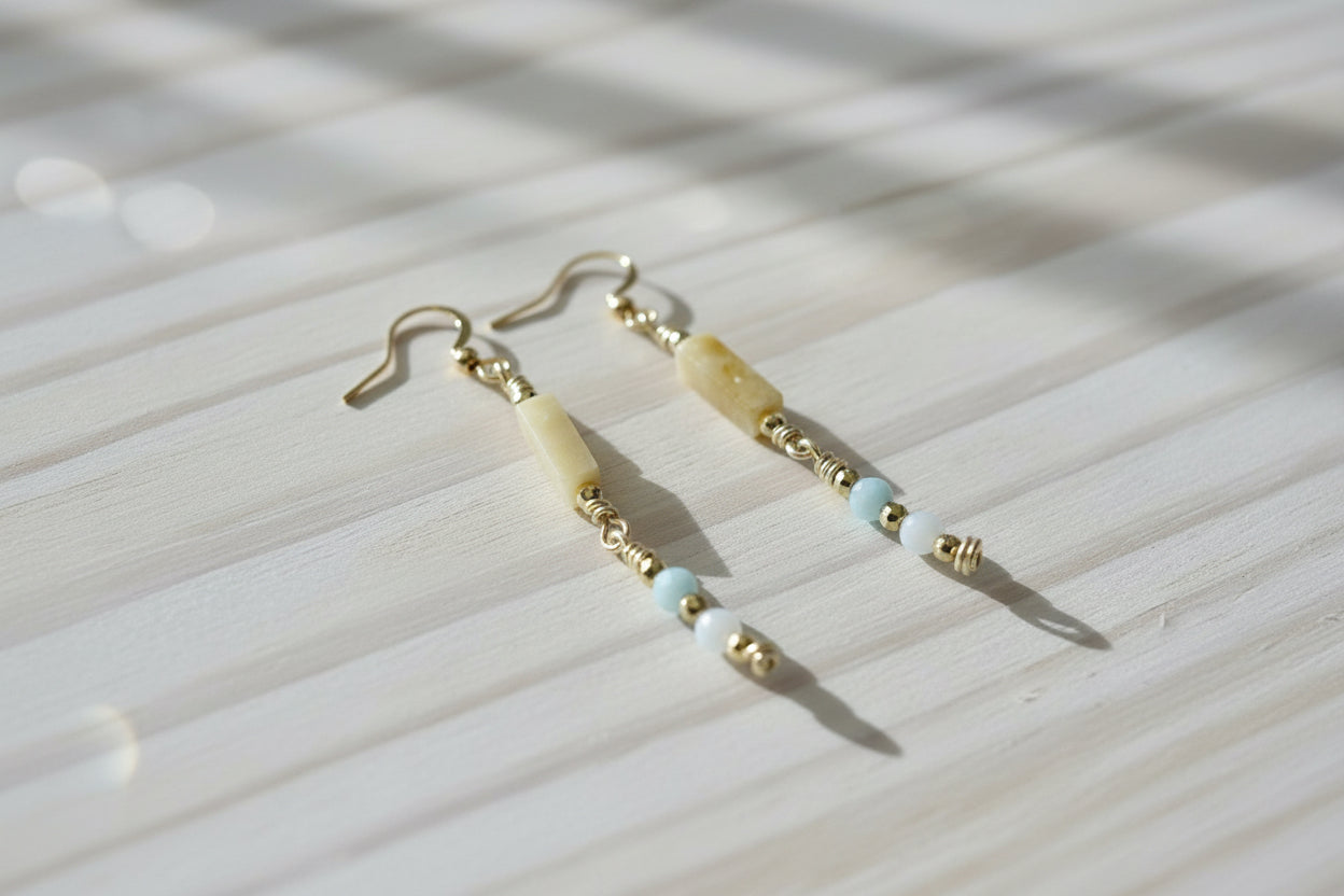 Dangle Boho Style Earrings in Gold