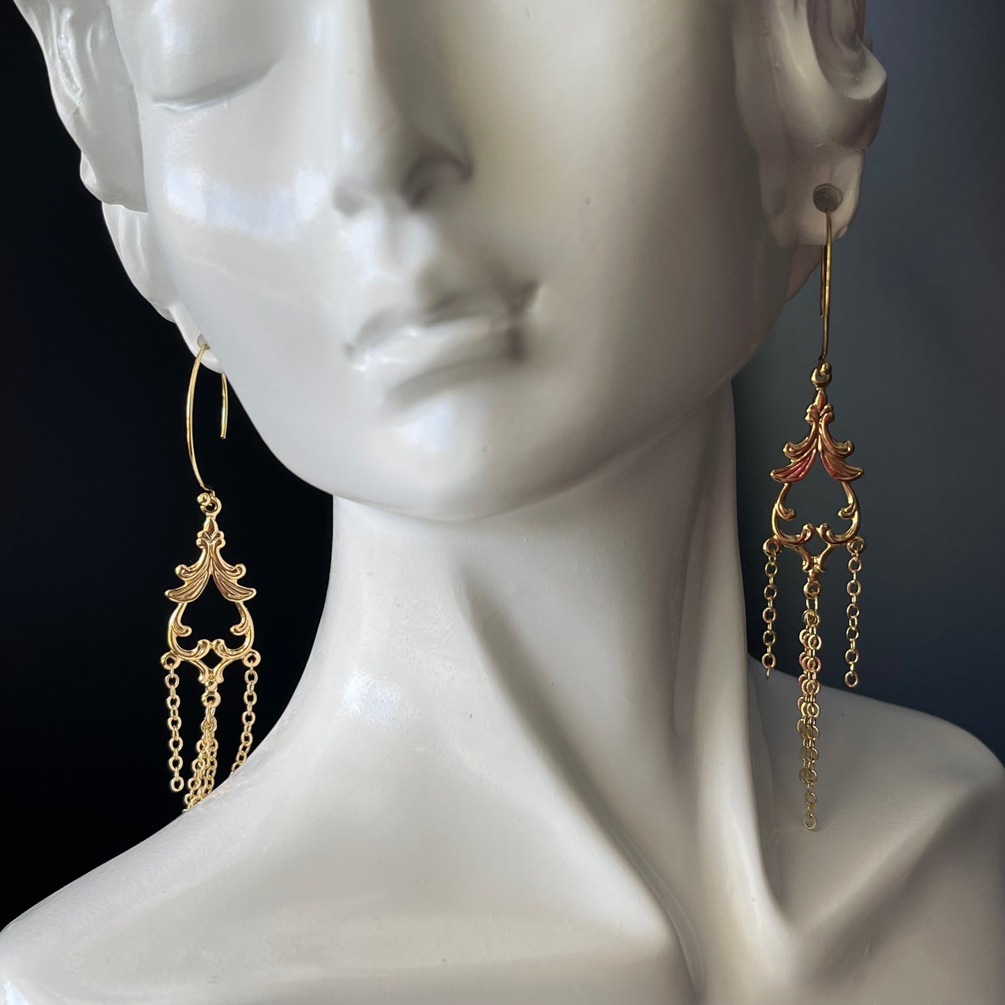 Chandelier Earrings in Gold