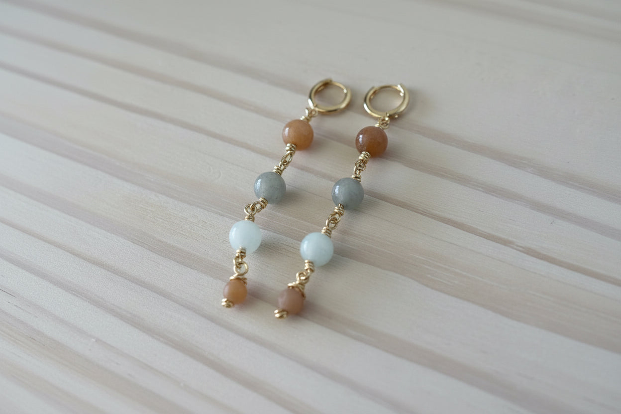 Dangle Boho Style Earrings in Gold