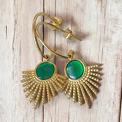 Sunray gold plated Stainless Steel earrings in various color option