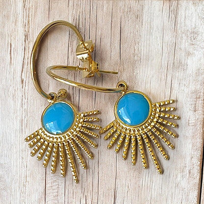 Sunray gold plated Stainless Steel earrings in various color option