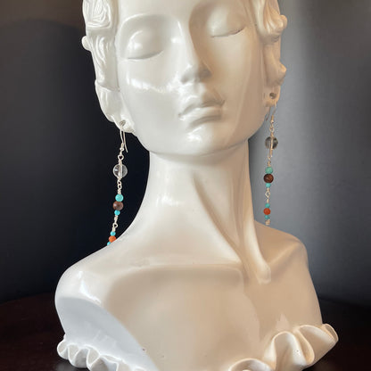 Dangle Boho Style Earrings in Silver