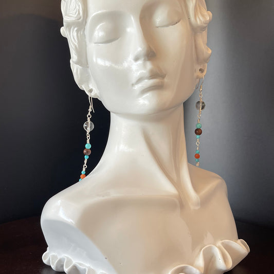 Dangle Boho Style Earrings in Silver