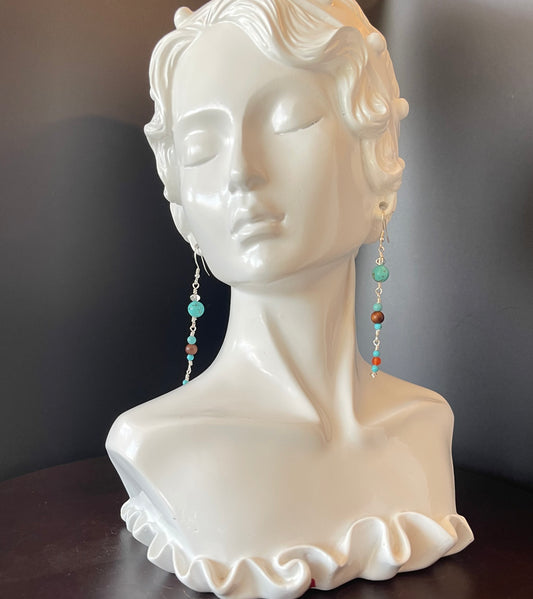 Dangle Boho Style Earrings in Silver