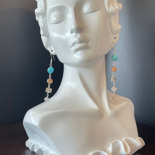 Dangle Boho Style Earrings in Silver