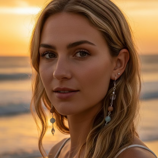 Dangle Boho Style Earrings in Silver