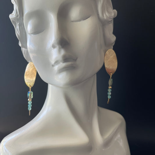 Drop Opaque Earrings with Bead Accent