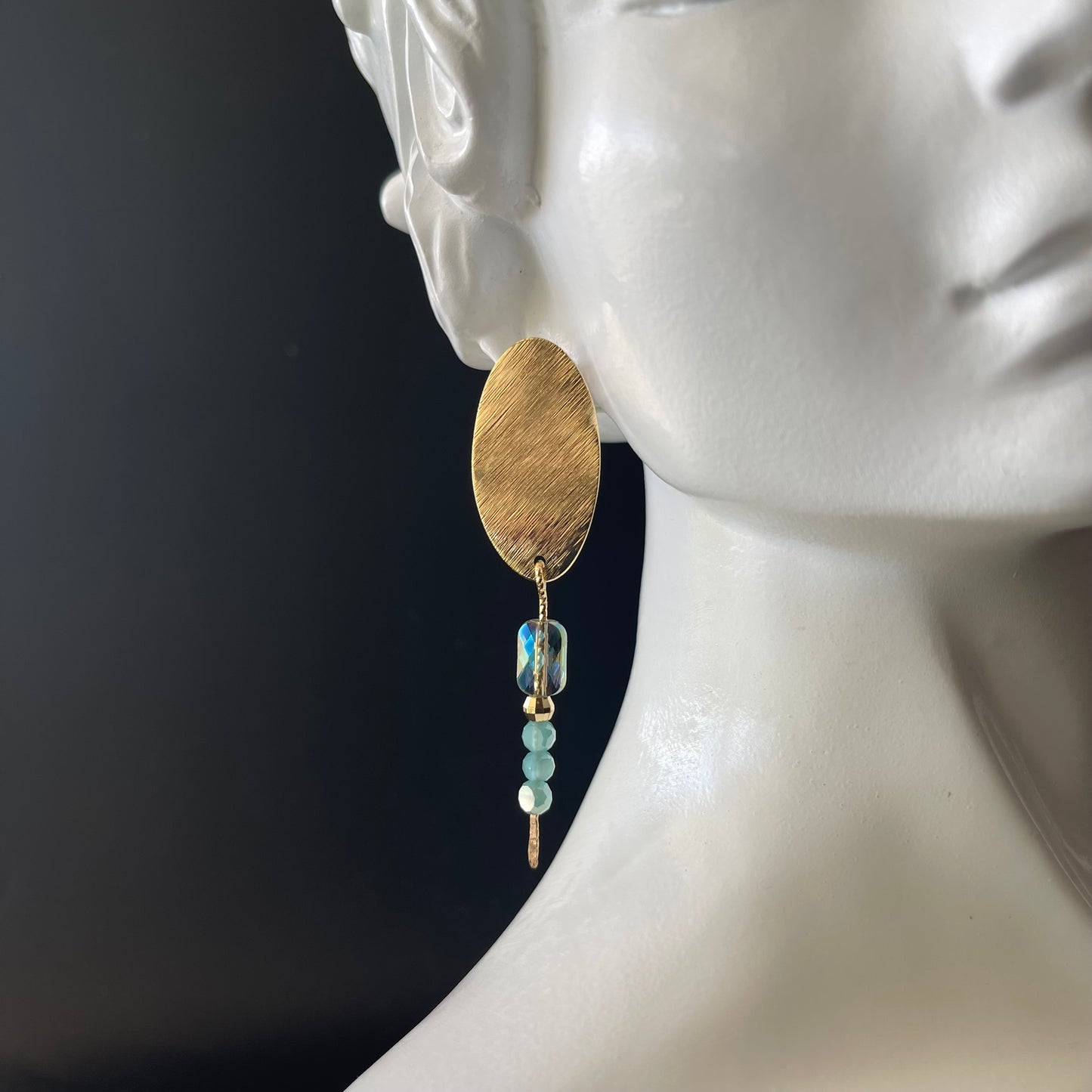 Drop Opaque Earrings with Bead Accent