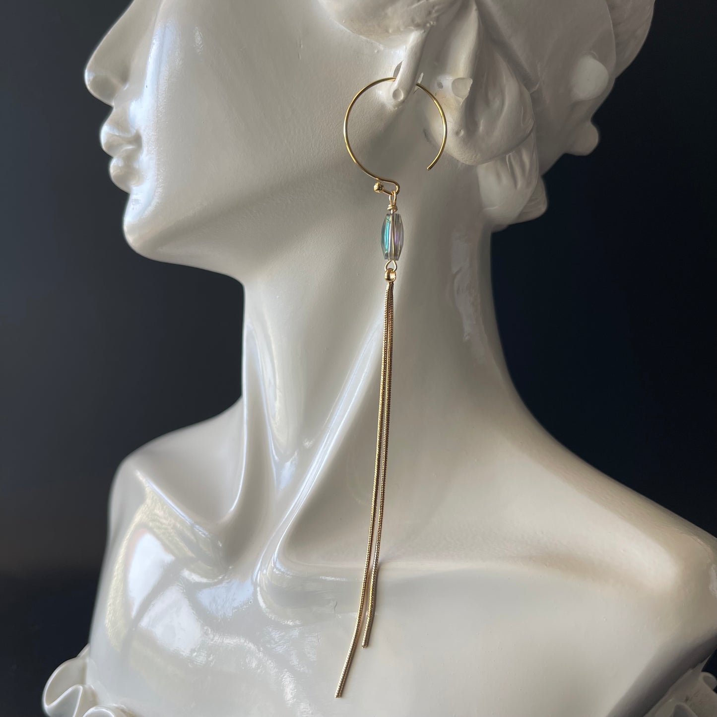 Dangle Earrings in Gold with Turquoise Beads