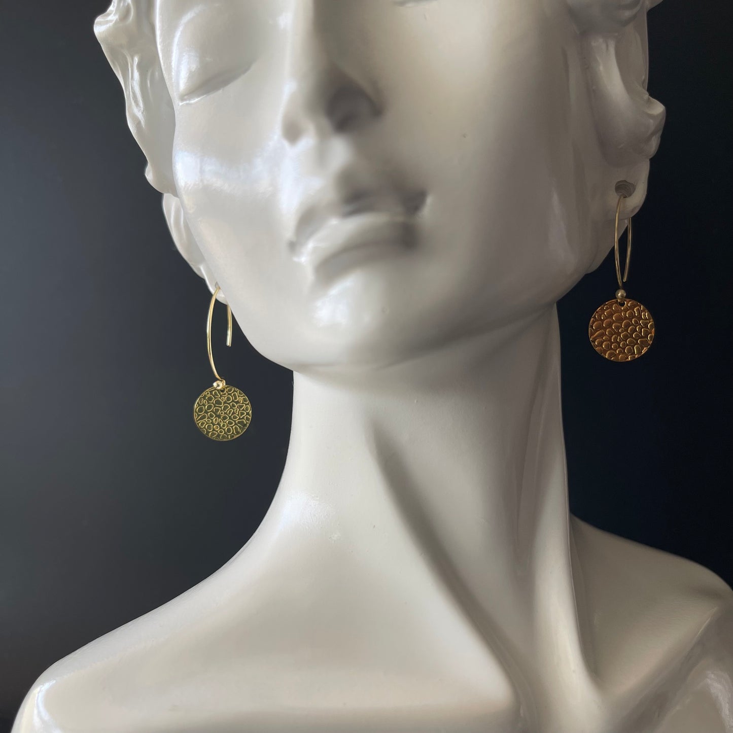 Drop Earrings Gold Disc