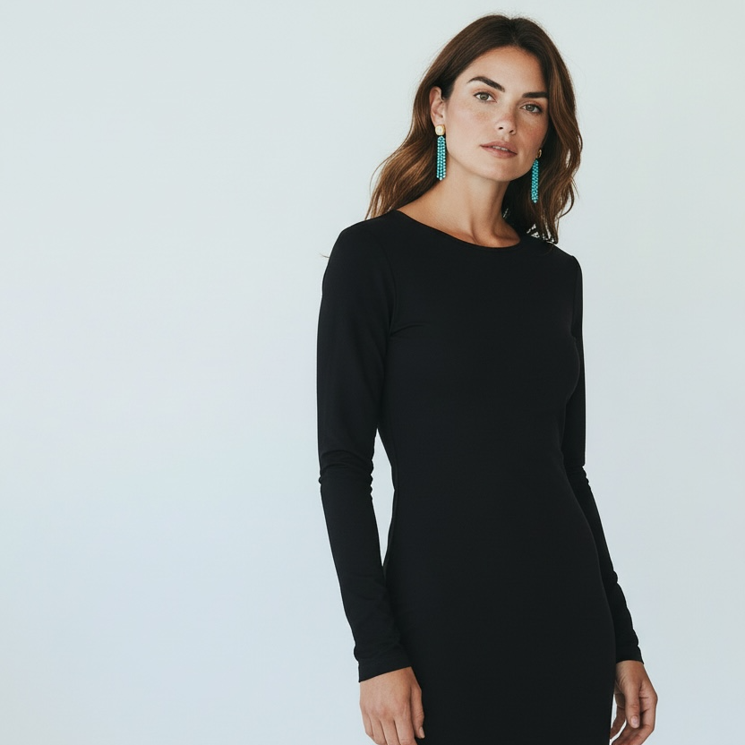 Gold Chandelier Earrings with 3mm Teal Beads – 14K Gold-Tone Frame & Ball Studs