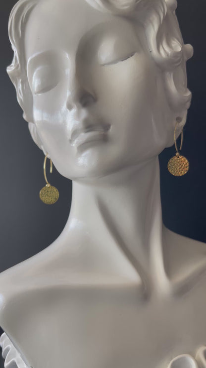 Drop Earrings Gold Disc