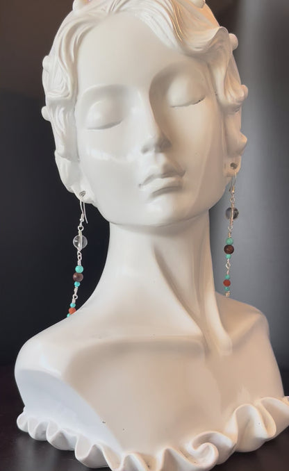 Dangle Boho Style Earrings in Silver