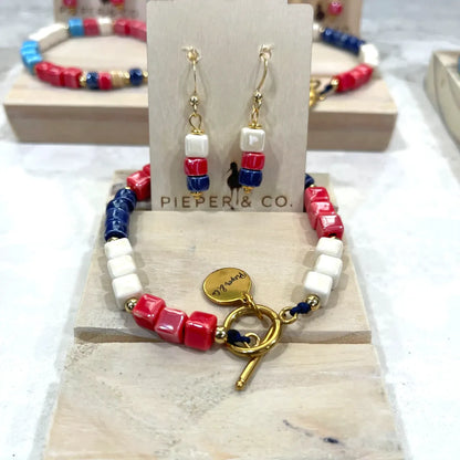 Patriotic Bracelet and Earring set
